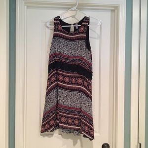 Adorable blue and red layered dress